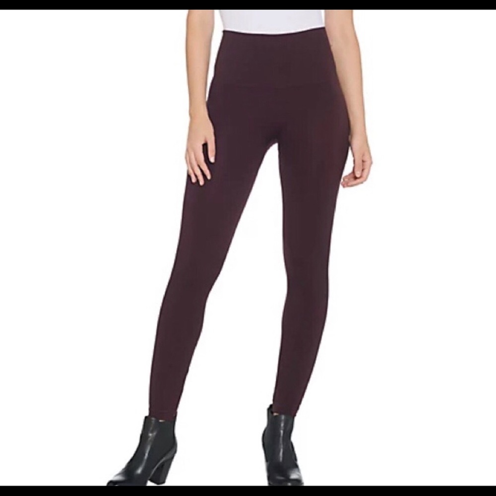 SPANX Look At Me Now Seamless Leggings Burgundy XL - New in bag